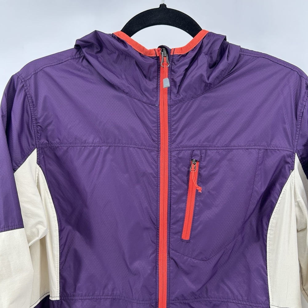 Windbreaker Jacket Full Zip Hooded Purple‎ Gorpcore Nylon Outdoor Wear Hike - Picture 2 of 15